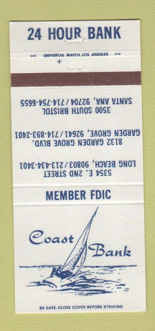 Matchbook Cover - Coast Bank Santa Ana Long Beach Garden Grove CA 30 Strike