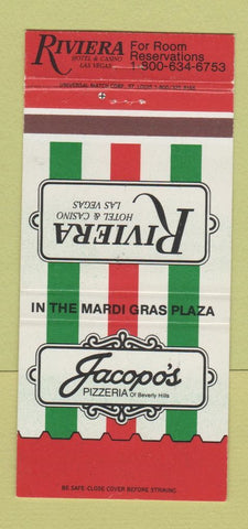Matchbook Cover - Jacopo's Pizza Riviera Hotel Casino Las Vegas NV 30 Strike