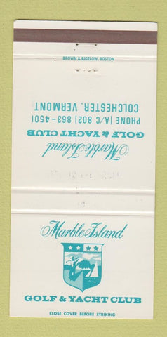 Matchbook Cover - Marble Island Golf Yacht Club Colchester VT 30 Strike