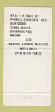 Matchbook Cover - Marble Island Golf Yacht Club Colchester VT 30 Strike