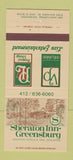 Matchbook Cover - Sheraton Inn Greensburg PA 30 Strike