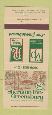 Matchbook Cover - Sheraton Inn Greensburg PA 30 Strike