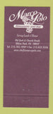 Matchbook Cover - Marco Polo Ristorante Bar Elkins Park PA 30 Strike