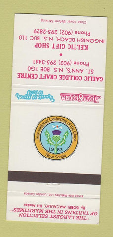 Matchbook Cover Gaelic College Craft Center St Ann's NS Ingonish Beach 30 Strike