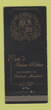 Matchbook Cover - Erni's Italian Kitchen Frederick MD 30 Strike
