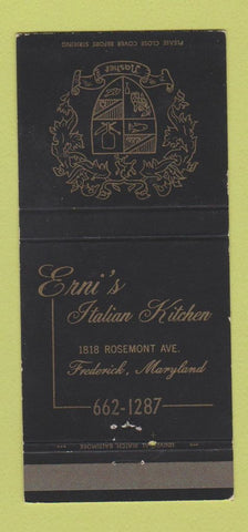Matchbook Cover - Erni's Italian Kitchen Frederick MD 30 Strike