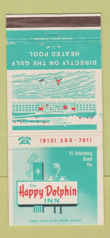 Matchbook Cover - Happy Dolphin Inn St Petersburg Beach FL 30 Strike