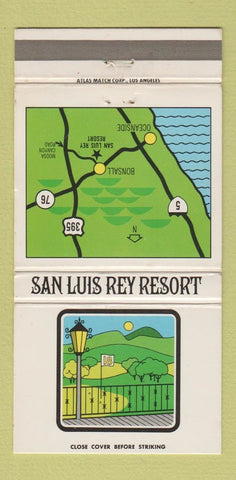 Matchbook Cover - San Luis Rey Resort Bonsall CA 30 Strike