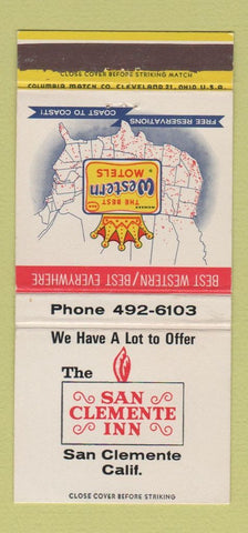 Matchbook Cover - San Clemente Inn CA Best Western 30 Strike