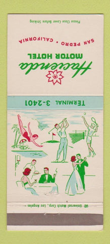 Matchbook Cover - Hacienda Motor Hotel San Pedro CA girlie 30 Strike