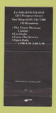 Matchbook Cover - Alfonso's of La Jolla CA 30 Strike
