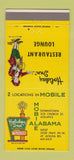 Matchbook Cover - Holiday Inn Mobile AL 30 Strike