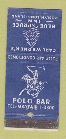 Matchbook Cover - Blue Spruce Inn Roslyn LI NY Polo Bar 30 Strike