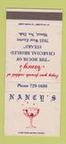 Matchbook Cover - Nancy's Steaks Minot ND SAMPLE 30 Strike