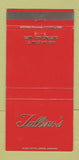 Matchbook Cover - Tallino's Chestnut Hill MA restaurant 30 Strike
