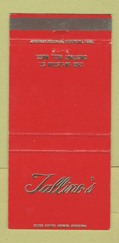 Matchbook Cover - Tallino's Chestnut Hill MA restaurant 30 Strike