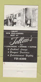 Matchbook Cover - Tallino's Chestnut Hill MA restaurant 30 Strike