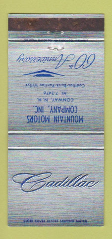 Matchbook Cover - Mountain Cadillac Buick Pontiac Willys Conway NH 30 Strike