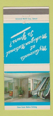 Matchbook Cover - Michigan National Bank Flint MI 30 Strike