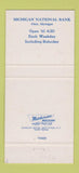Matchbook Cover - Michigan National Bank Flint MI 30 Strike