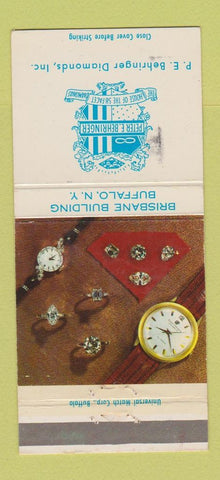 Matchbook Cover - PE Behringer Diamonds Buffalo NY WEAR 30 Strike