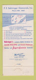 Matchbook Cover - PE Behringer Diamonds Buffalo NY WEAR 30 Strike