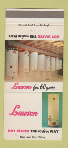 Matchbook Cover - Lawson Hot Water Heaters New Kensington PA 30 Strike