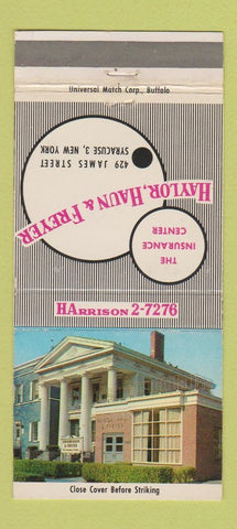 Matchbook Cover - Haylor Haun Freyer Insurance Syracuse NY 30 Strike