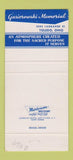 Matchbook Cover - Gasiorowski Memorial Funeral Home Toledo OH 30 Strike