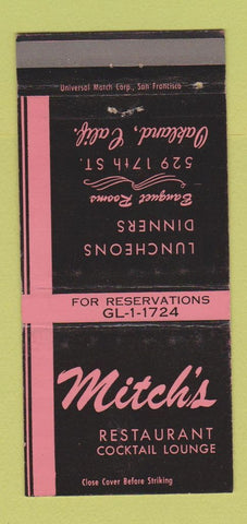 Matchbook Cover - Mitch's Restaurant Oakland CA 30 Strike