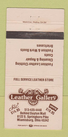 Matchbook Cover - Leather Gallery Levis Jeans Miamisburg OH WEAR 30 Strike