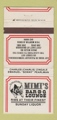 Matchbook Cover - Mimi's BBQ Lounge Cleveland? 30 Strike