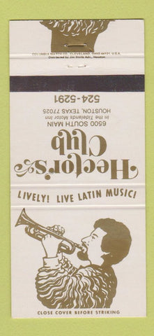 Matchbook Cover - Hector's Club Latin Music Houston TX 30 Strike