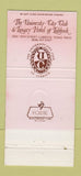 Matchbook Cover - The University City Club Lubbock TX 30 Strike