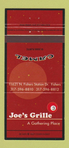Matchbook Cover - Joe's Grille Camel Cigarettes billiards RED WEAR 30 Strike