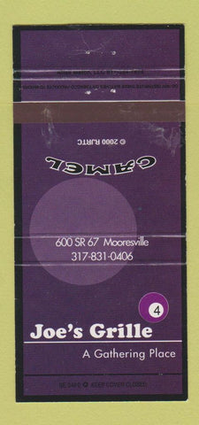 Matchbook Cover - Joe's Grille Camel Cigarettes billiards PURPLE WORN 30 Strike