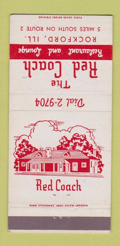 Matchbook Cover - The Red Coach Rockford IL 30 Strike