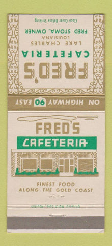 Matchbook Cover - Fred's Cafeteria Lake Charles LA 30 Strike