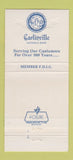 Matchbook Cover - Carlinville National Bank IL 1988 30 Strike