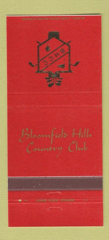 Matchbook Cover - Bloomfield Hills Country Club MI 30 Strike