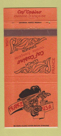 Matchbook Cover - Caf Casino French  Scottsdale Phoenix AZ 30 Strike