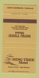 Matchbook Cover - Ming Tree Motel Santa Barbara CA 30 Strike