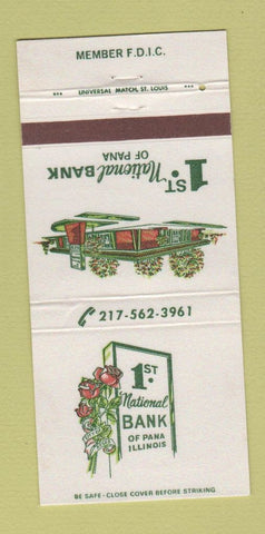 Matchbook Cover - 1st National Bank Pana IL 30 Strike