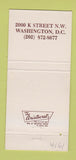 Matchbook Cover - Le Bagatelle Washington DC 30 Strike
