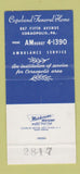 Matchbook Cover - Copeland Funeral Home Coraopolis PA 30 Strike