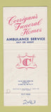 Matchbook Cover - Corrigan's Funeral Homes Cleveland OH 30 Strike