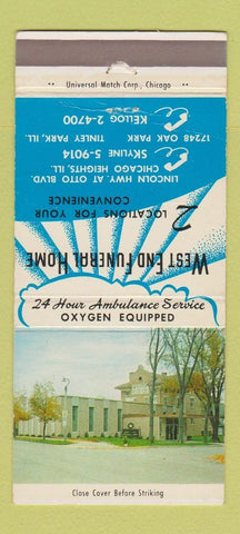 Matchbook Cover - West End Funeral Home Tinley Park IL 30 Strike
