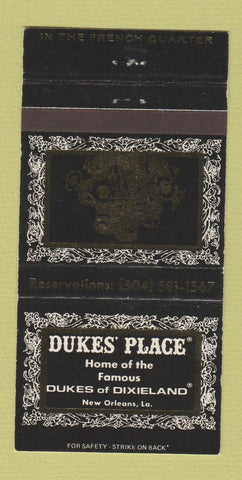 Matchbook Cover - Duke's Place New Orleans LA Dixieland  30 Strike