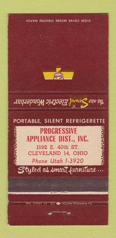 Matchbook Cover - Progressive Appliance Cleveland OH Servel 30 Strike
