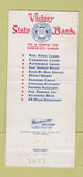 Matchbook Cover - Victory State Bank Kansas City MO 30 Strike